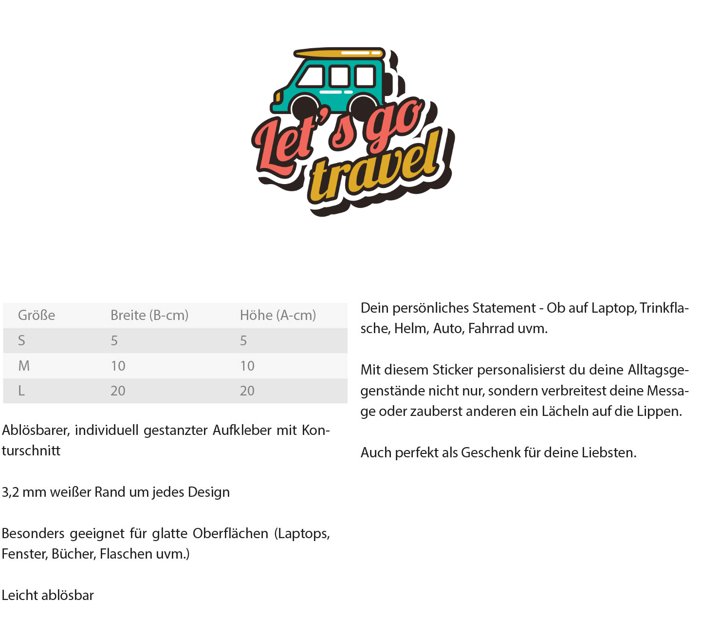 Let’s Go Travel – Der Van ruft! - Sticker