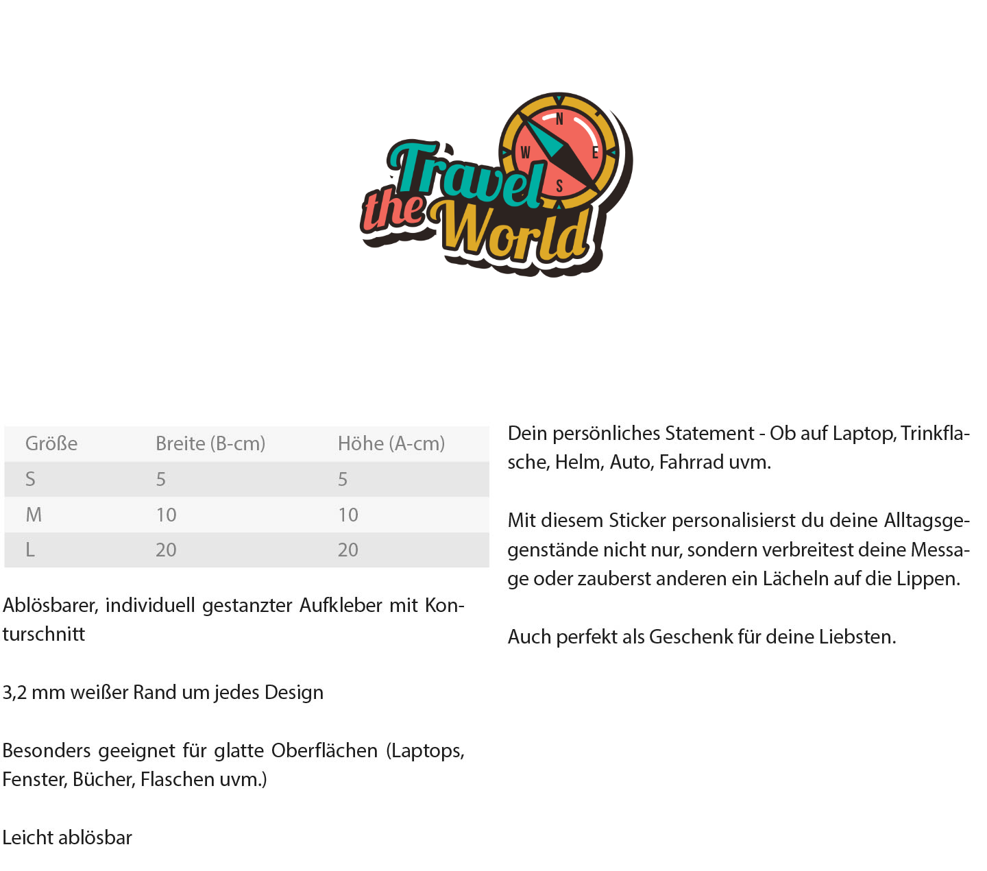 Travel the World – Dein Kompass ins Abenteuer - Sticker