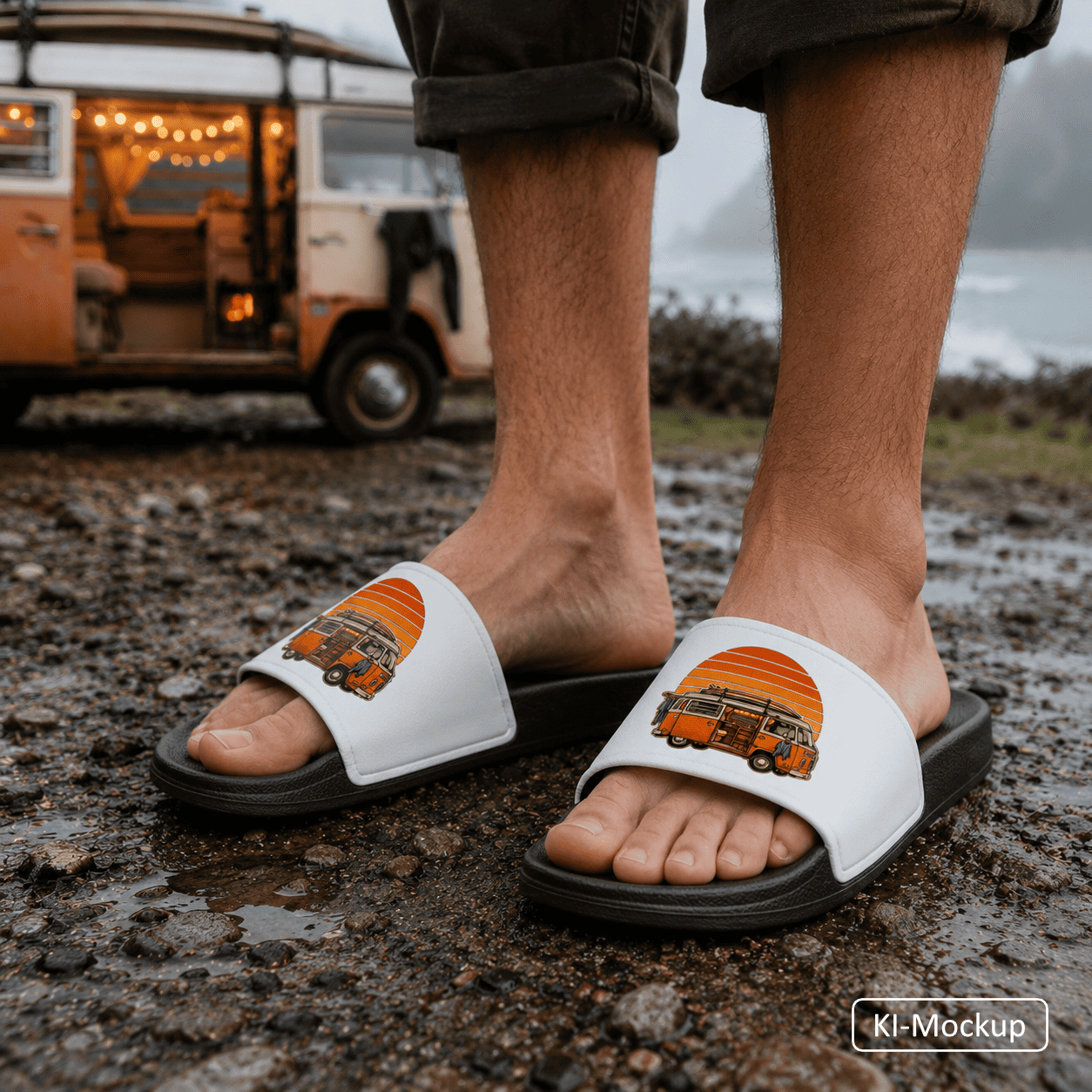 Personalisierte Herren-Schlappen Retro-Style