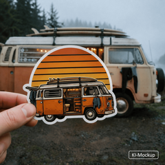 Personalisierte Blasenfreie Aufkleber Retro-Style