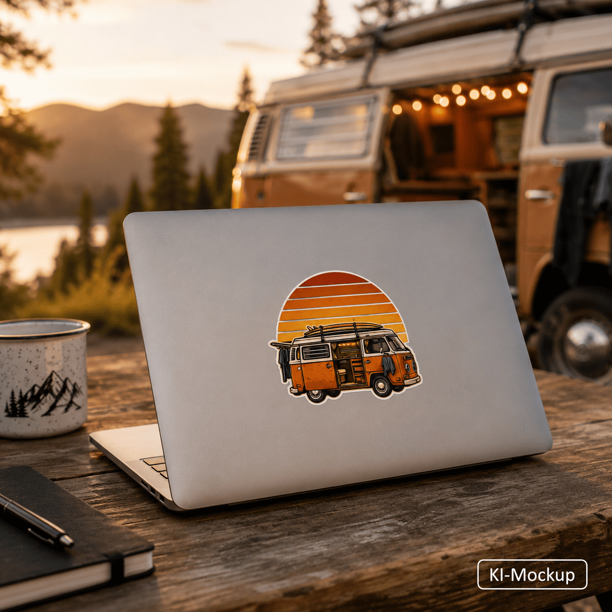 Personalisierte Blasenfreie Aufkleber Retro-Style