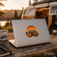 Personalisierte Blasenfreie Aufkleber Retro-Style
