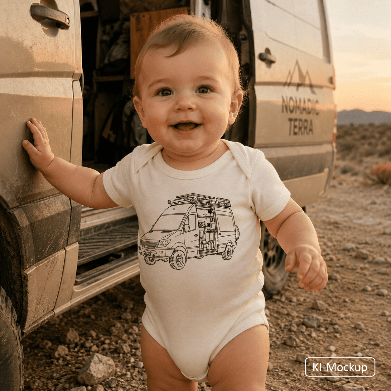 Personalisierter Babybody Lineart-Style