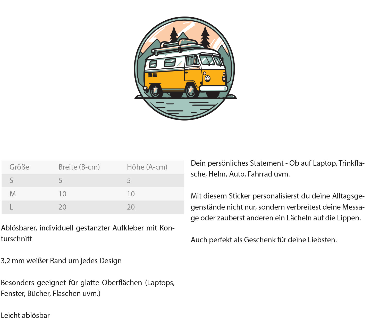 Mountain Vanlife – Freiheit auf vier Rädern  - Sticker