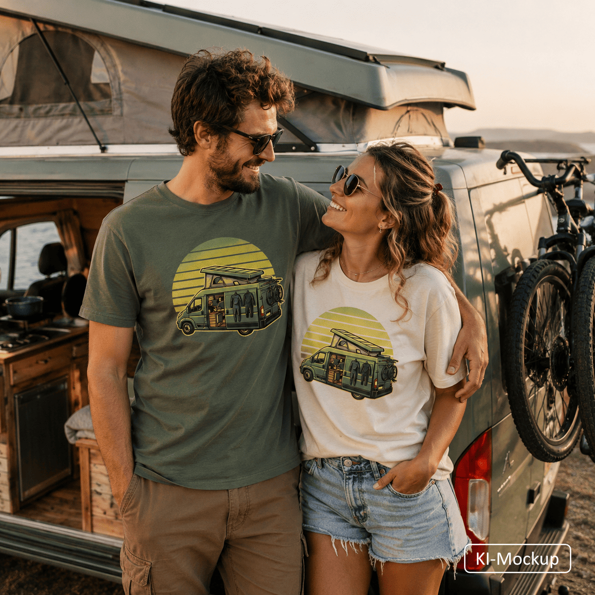 Personalisiertes Unisex Bio Baumwoll T-Shirt Retro-Style