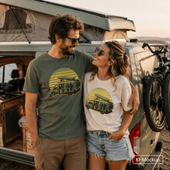 Personalisiertes Unisex Bio Baumwoll T-Shirt Retro-Style