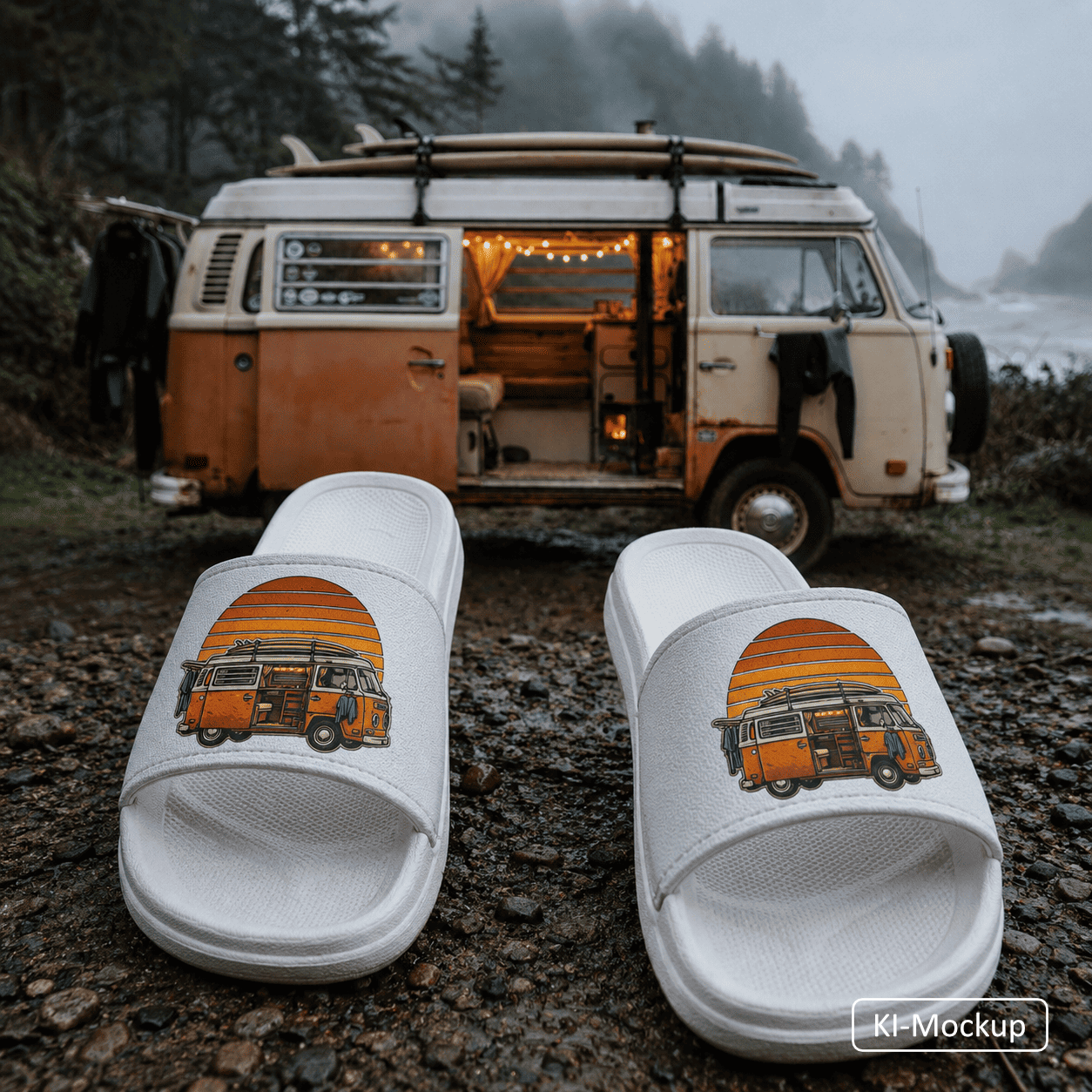 Personalisierte Herren-Schlappen Retro-Style
