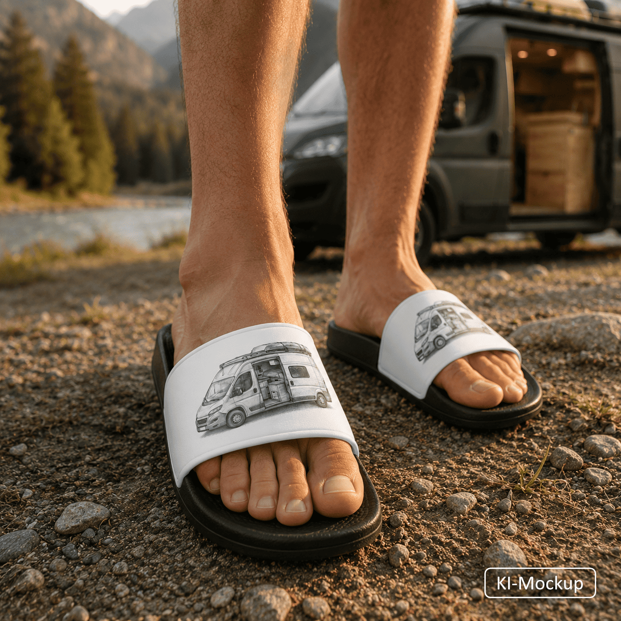 Personalisierte Herren-Schlappen Sketch-Style