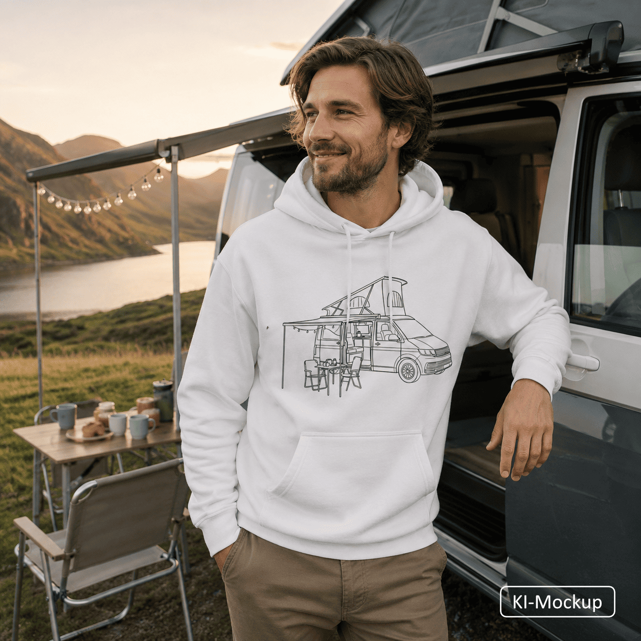 Personalisierter Unisex Hoodie Lineart-Style