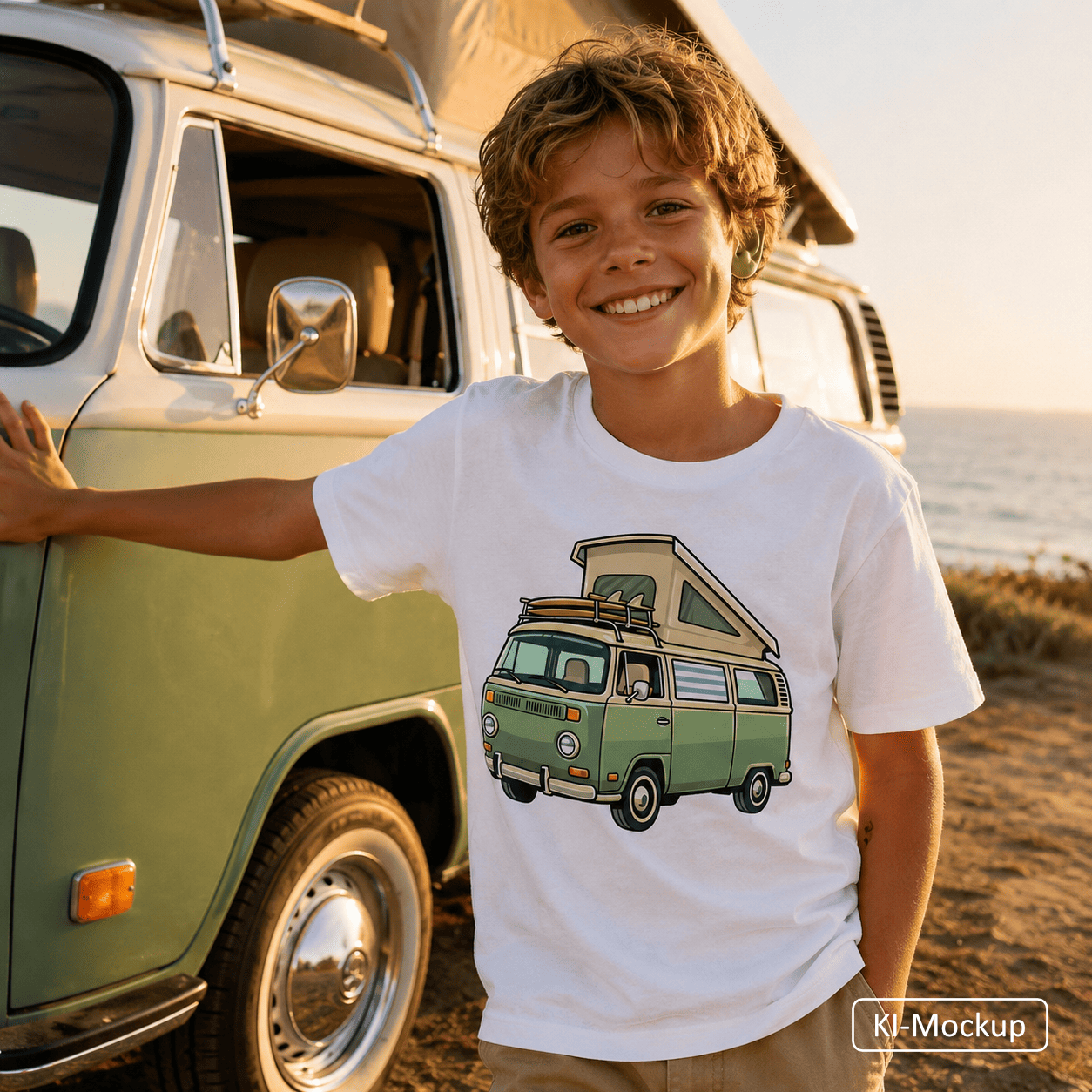 Personalisiertes Bio Baumwoll T-Shirt für Kinder Cartoon-Style
