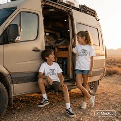 Personalisiertes Bio Baumwoll T-Shirt für Kinder Lineart-Style