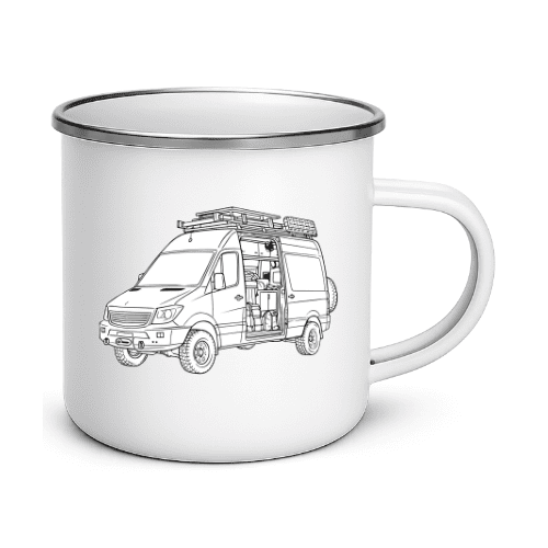 Personalisierte Emailletasse Lineart-Style