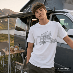 Personalisiertes Klassisches T-Shirt für Jugendliche Lineart-Style