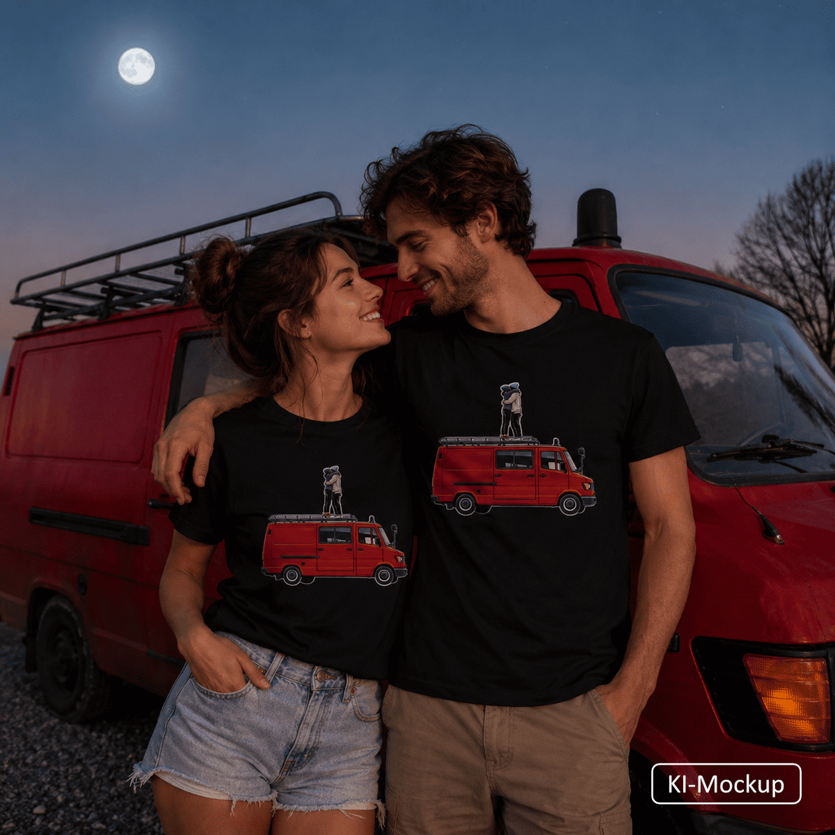 Personalisiertes Unisex Bio Baumwoll T-Shirt Cartoon-Style