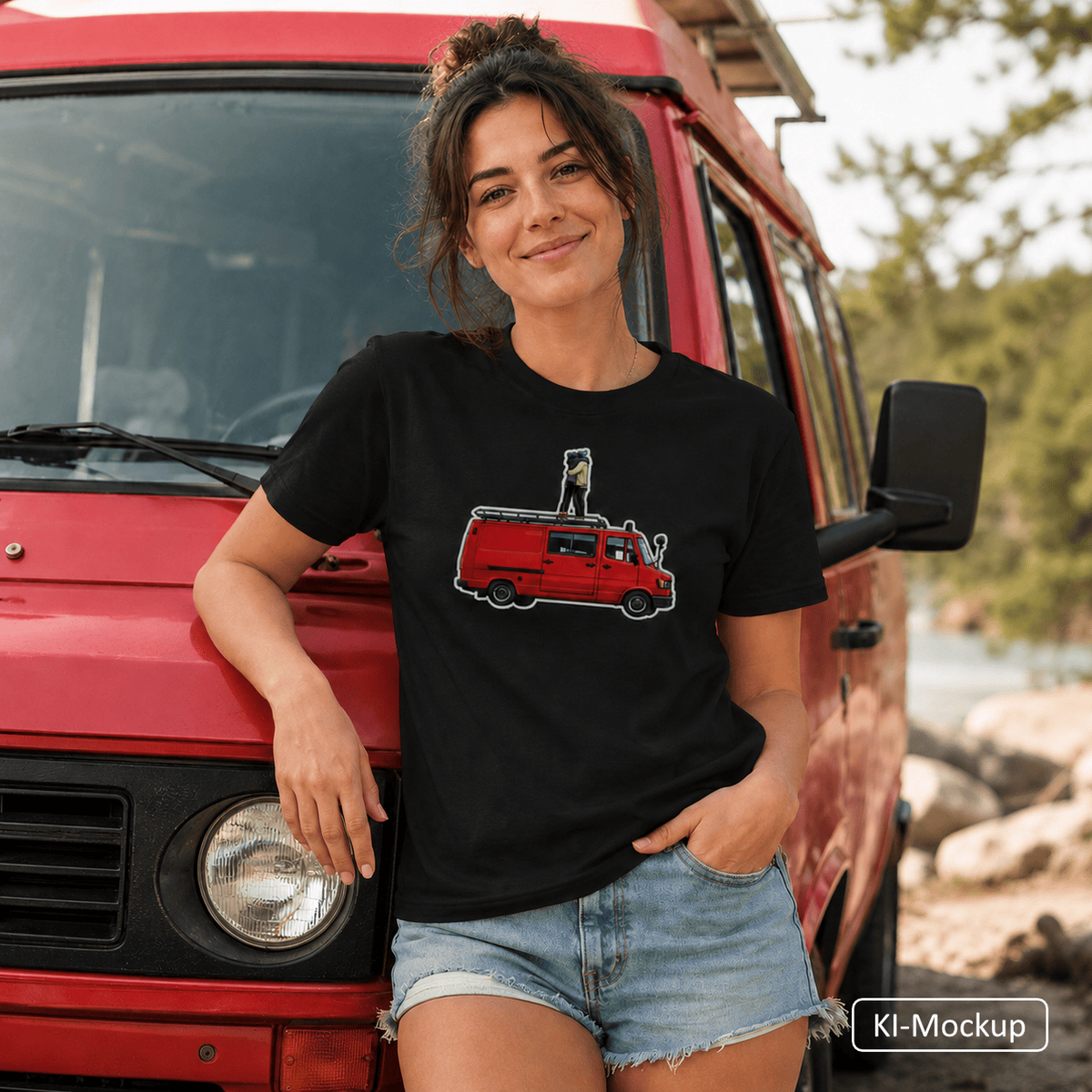 Personalisiertes Unisex Bio Baumwoll T-Shirt Cartoon-Style